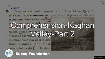 Comprehension-Kaghan Valley-Part 2, English Lecture | Sabaq.pk