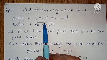 Lecture 5 - Solutions of Solid Geometry # Sphere # Exercise 6.5 # B.A./ B.Sc.-1