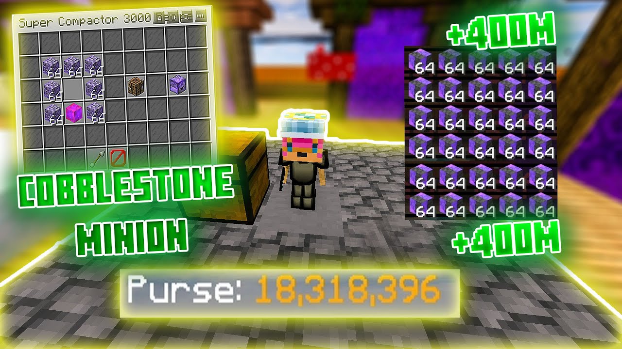 Cobblestone minions are OP! Hypixel Skyblock YouTube