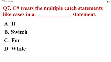 C# Programming Important MCQ Quiz PART-5