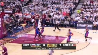 LeBron James Drives and Scores   Pistons vs Cavaliers   Game 1   April 17, 2016   NBA Playoffs 2016