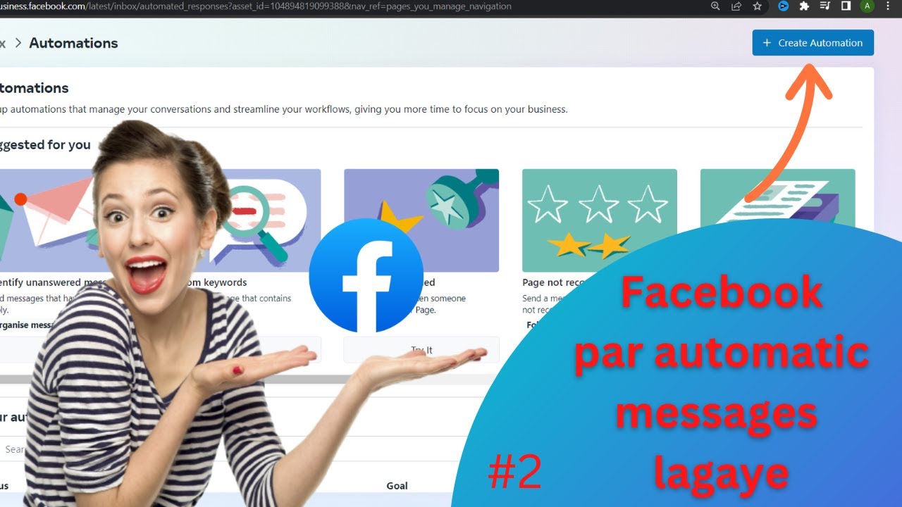 How to create automation on facebook | #facebook par automatic message ...