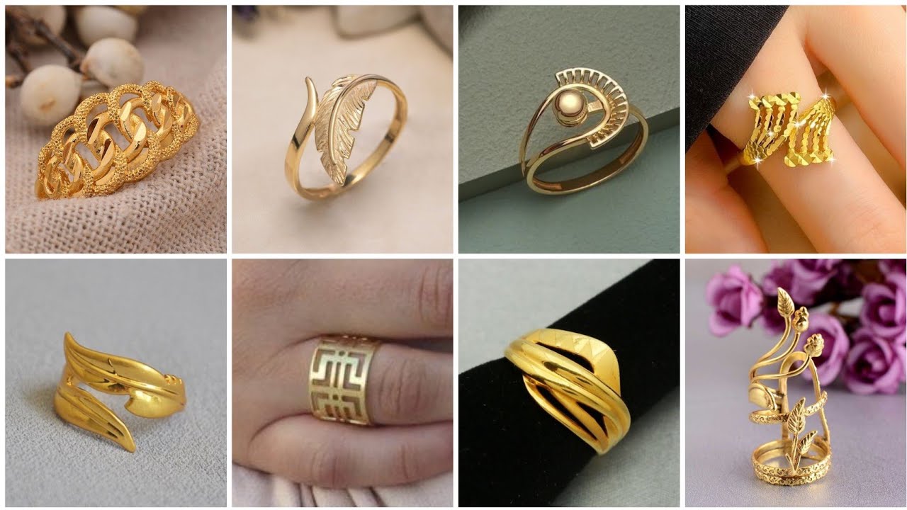 New Trendy Slim Ring Bands 585 Gold Color Women Jewelry Without Stone  Simple Rings Design for