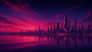 Neon City Skyline Reflection Seamless Loop 4K No Copyright