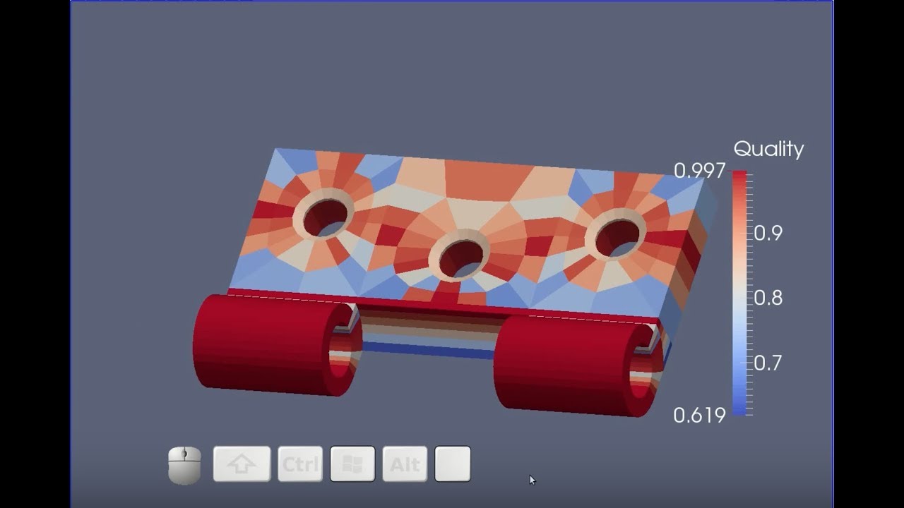 Hexahedral Finite Element Mesh from Blender Tutorial 1 -- Hinge