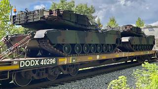 Train With Military Tanks & DPU Working Hard!  Dangerous RR Crossing, Longest CSX Intermodal Ever