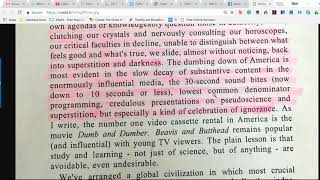Carl Sagan extract from "The Demon Haunted World"