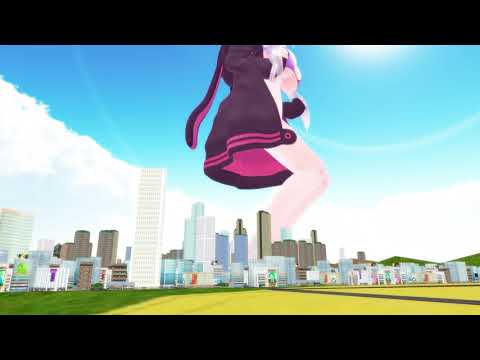 【MMD 巨大娘 giantess】巨大化するゆかり　パーカ