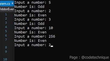 Odd and Even number c#