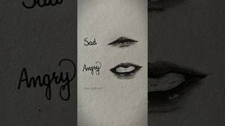 How to draw lips ✏️(Sad and Angry) //#youtubeshorts #art #drawing #trendingshorts #viralcontent