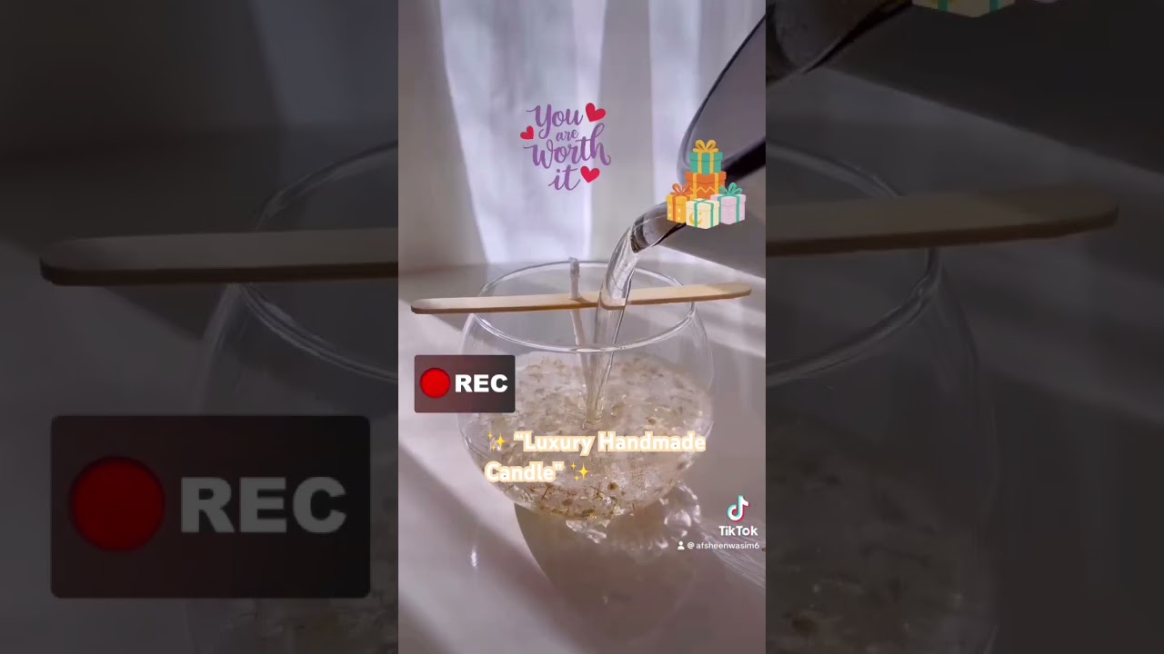 Golden Floral Candle Jar | Handmade Luxury Gift 🌸✨ 