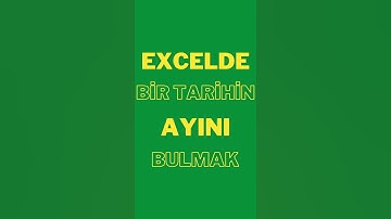 EXCELDE BİR TARİHİN AYINI BULMAK | Ay Formülü #Shorts #Excel
