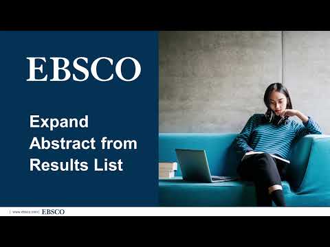 New EBSCO UI Features: Expand Abstract NEW UI