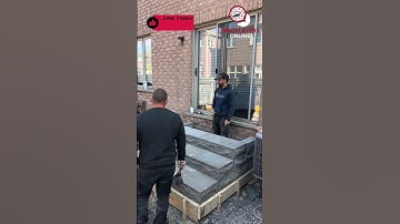 🧱 Building natural stone steps #bricklaying #bricklayer #masonry #stone #construction #stonemasonry