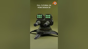 Blender Turret / Game Asset Modeling / Free Tutorial #blender #turret #scifi #game