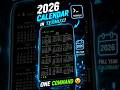 2026 Calendar in Termux 😳📅 | One Command Trick