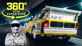 360° Stig Passenger Ride: Audi Sport Quattro S1 E2 Tunnel Run | 4K Uhd