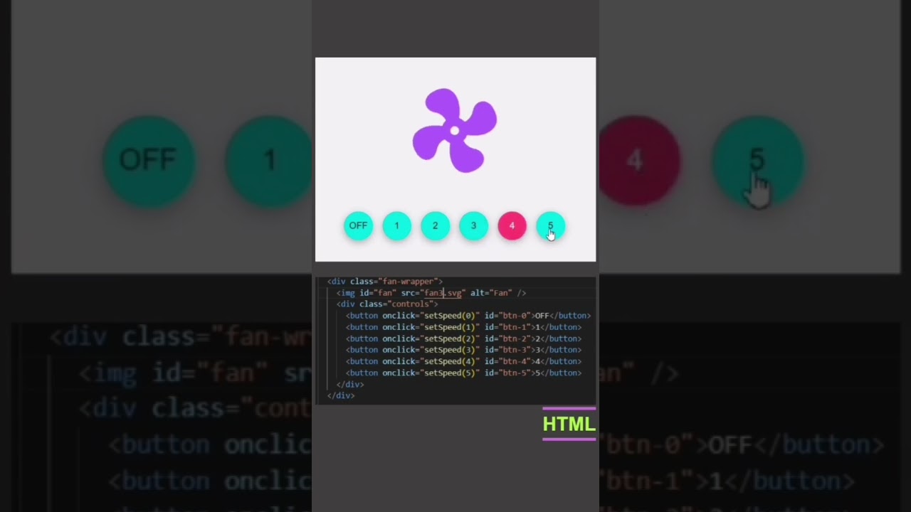 Functional fan with html, css, javascript.