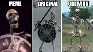 Famous Skeleton Banging Shield - Meme VS Original Wealth