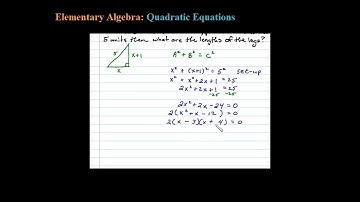 Geometry Word Problem - Pythagorean Theorem - Application Involving a Quadratic Equation