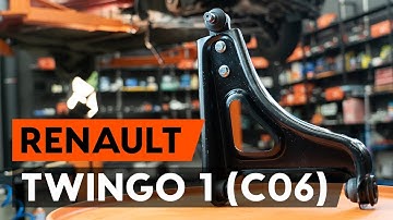 How to change front suspension arm / front control arm on RENAULT TWINGO 1 (C06) [TUTORIAL AUTODOC]