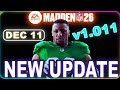 Madden 26 Update 1.011 – KO Fix, Defensive Upgrades &amp; Hidden Gameplay Changes Explained!