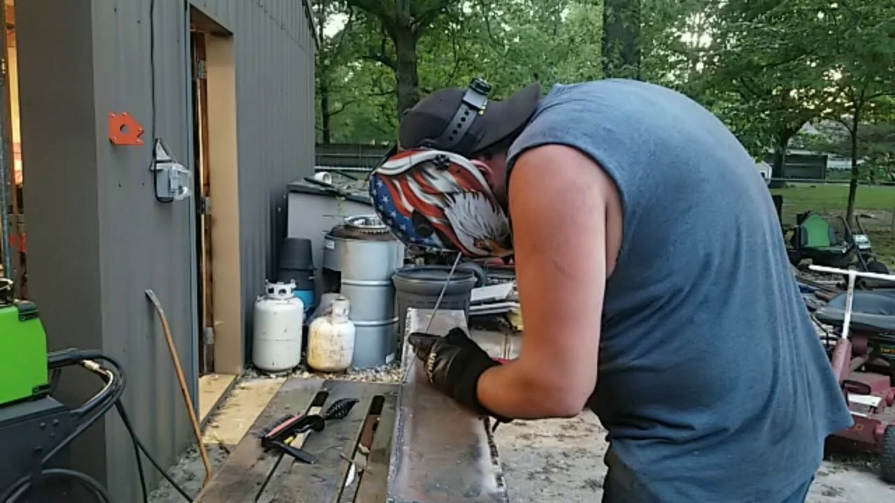 FORNEY EASY WELD 140MP stick welding with 3/32 7018 1/4in plate steel