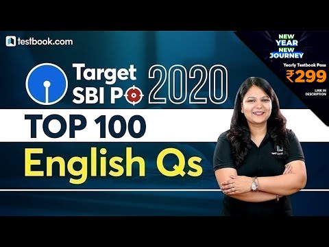 Top 100 English Questions for SBI PO 2020 | Grammar & Vocabulary Tricks by Anjali Ma'am