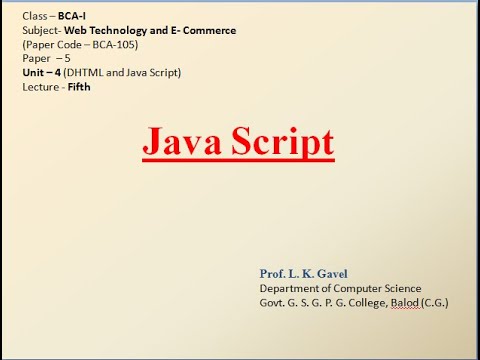 Java Script for BCA-I Lecture-5 - YouTube