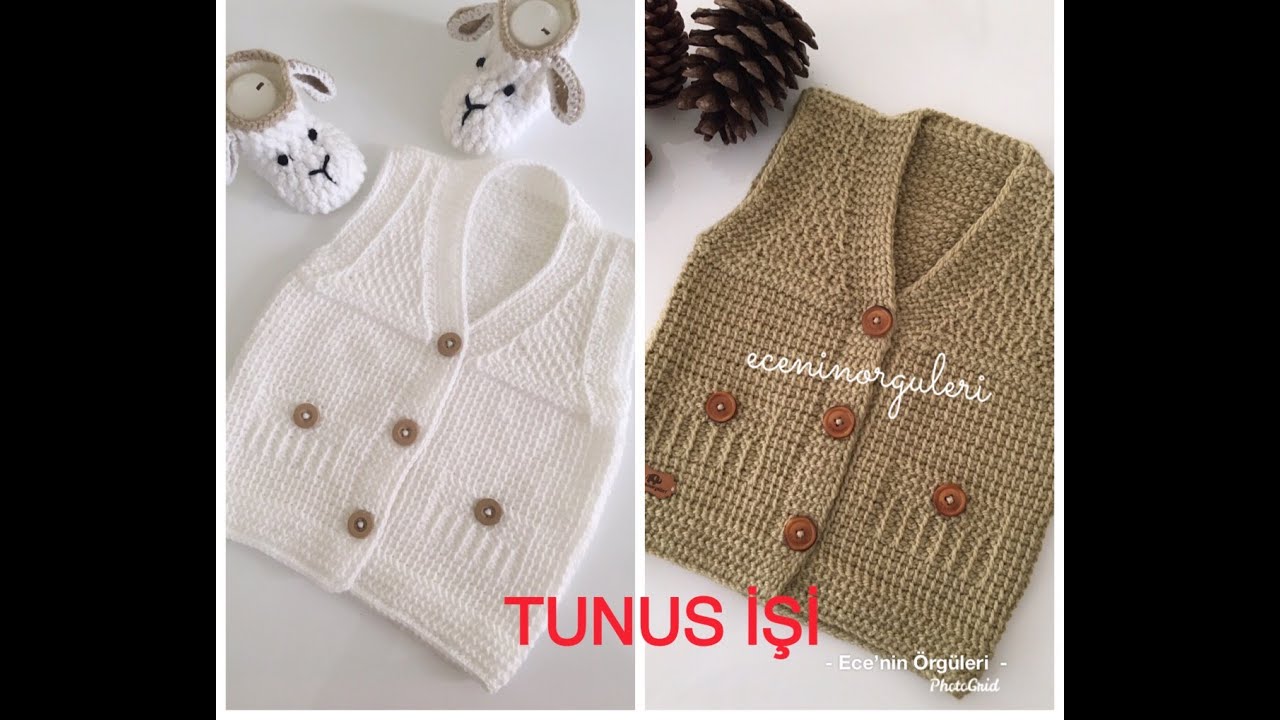 Tunus Isi Sik Ve Kolay Bebek Yelegi Youtube Baby Knitting Patterns Erkek Bebek Bebek