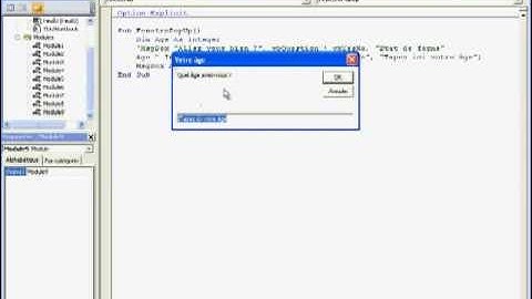 VBA : Boîte de dialogue