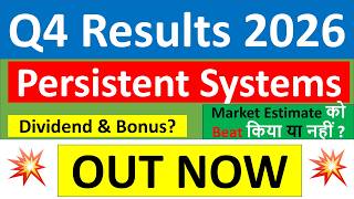 Persistent Q4 results 2026 | Persistent Systems results today | Persistent Systems Share News today