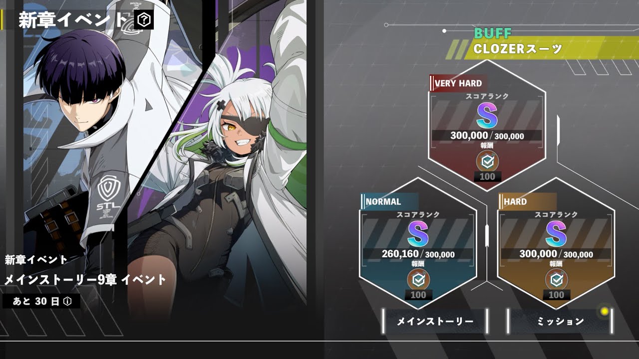 怪獣８号ゲーム 新章イベント CLOZERスーツVERY HARD クリアSランク