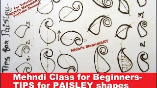 Mehndi Class for Beginners- Basic TIPS Tricks for PAISLEY shape in Arabic Henna ART Tutorial