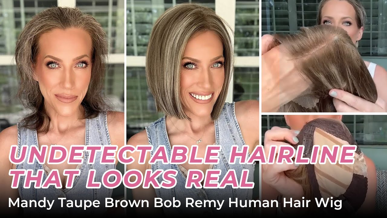 Обзор лучшего парика боб из натуральных волос | Примерка естественной линии роста волос и пробора...