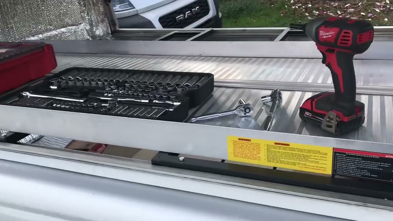 Harbor Freight Aluminum Ramp turned into tool storage platform YouTube