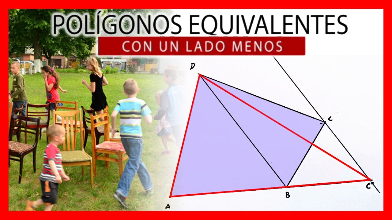 ♦🔺♦ Polígono equivalente a otro con un lado menos en Dibujo técnico paso a paso