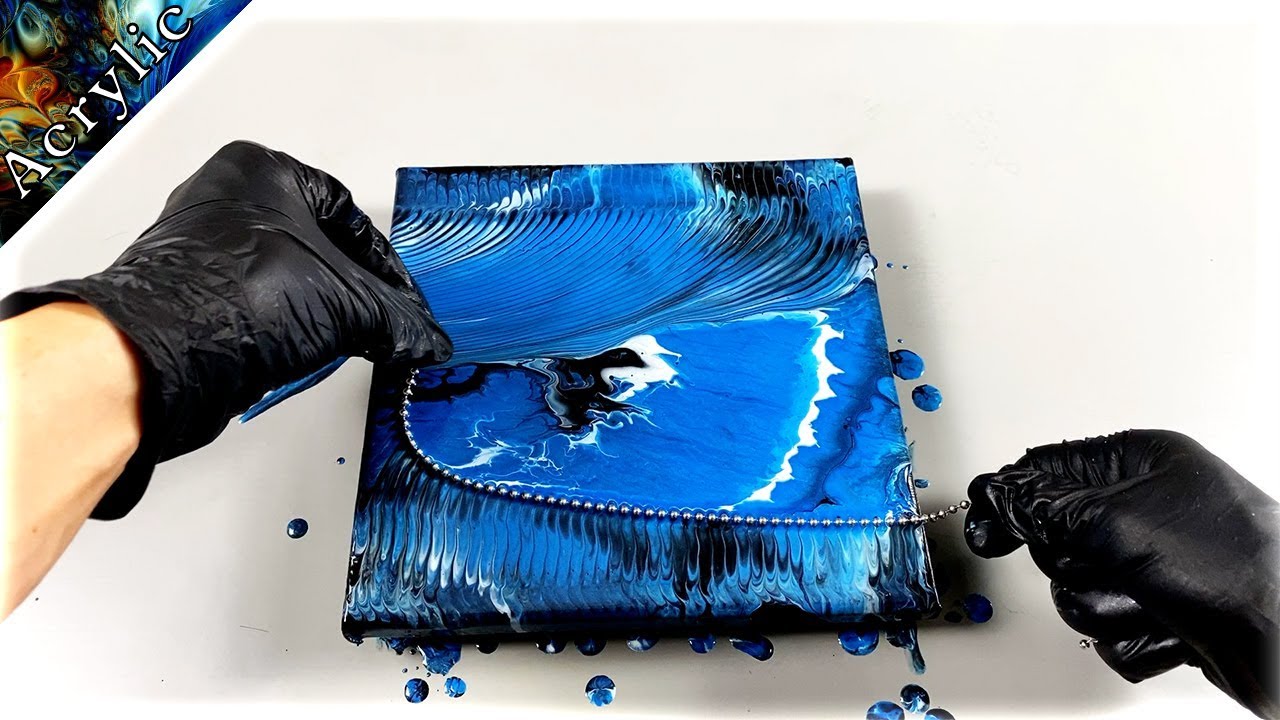 Acrylic Fluid Art using the Chain to do the Swipe - YouTube