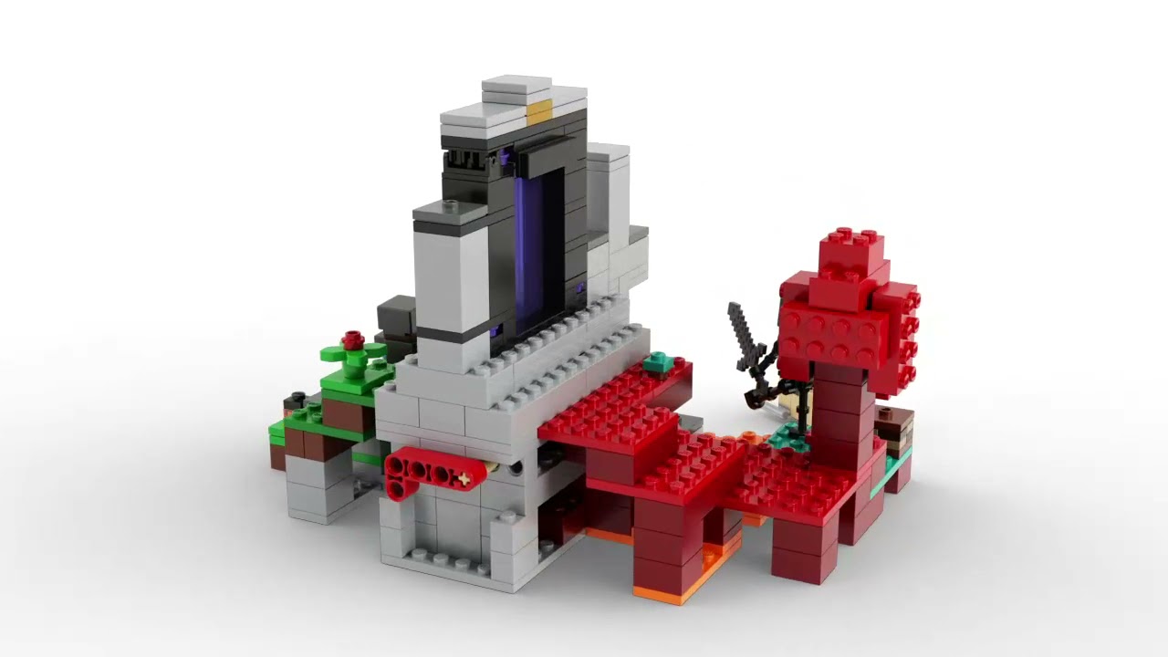 Comment un portail LEGO Minecraft personnalisé se compare-t-il à un  ensemble réel ?