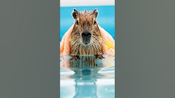 Capybara vs. Mirror-Water — Ear-Pop Loop! #Cute #Loop #Capybara #ASMR