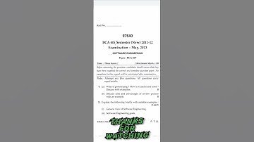 Bca 4th sem Software Engineering question paper 2013-14# MDU