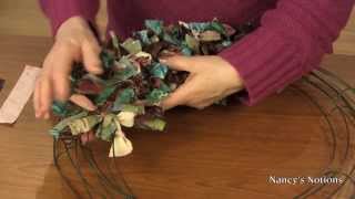 Transform your fabric scraps into a decorative wreath