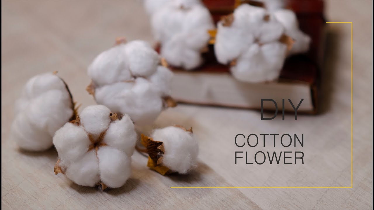 How to make COTTON FLOWER BRANCH from crepe paper