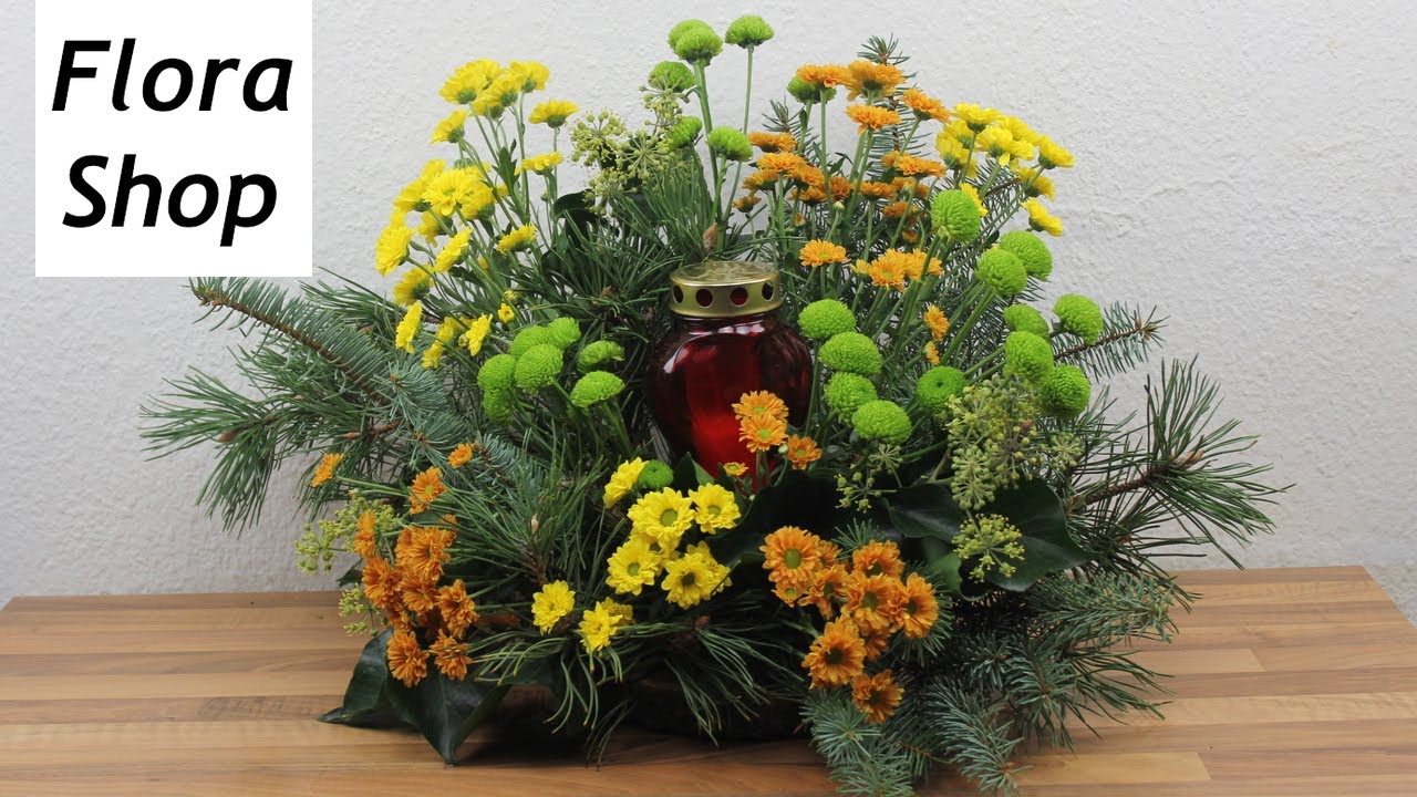 Großes Grabgesteck für Allerheiligen selber machen ❁ Trauerfloristik Video Anleitung ❁ Flora-Shop