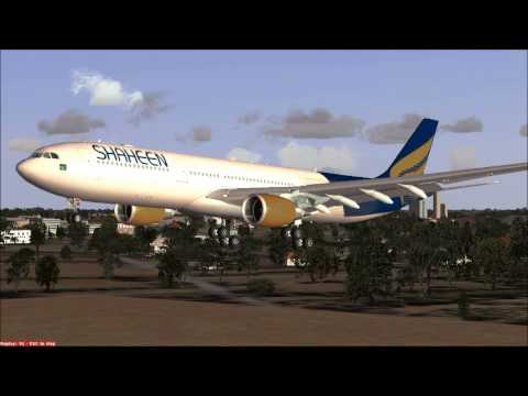 FSX Shaheen Air A330-300 AP-BKM , Take-Off, In-fli...