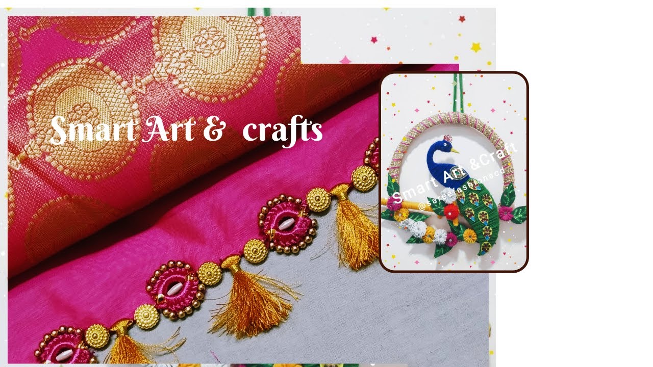 Normal Sewing needle Crochet krosha Saree Kuchu Design ! Grand Bridal Kuchu !Smart Art & DIY Crafts