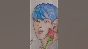 BTS V aka Kim Taehyung drawing 💜| #bts #kimtaehyung #artist #shortvideo #sreejasworld