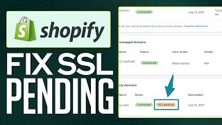 How To Fix SSL Pending Error On Shopify Store (2026)