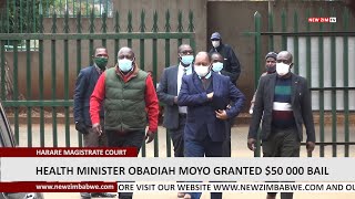 Health Minister Obadiah Moyo Granted $50 000 Bail Health Minister Obadiah Moyo Granted $50 000 Bail