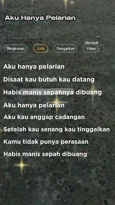 Lirik Lagu Aku Hanya Pelarian #lirikindonesia #story #storywa #storyyshorts #shorts #storyyoutubeur